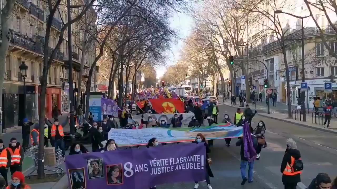 Thousands Protest in Paris On Anniversary of Triple Murder of Kurdish Activists by Turkish Agent