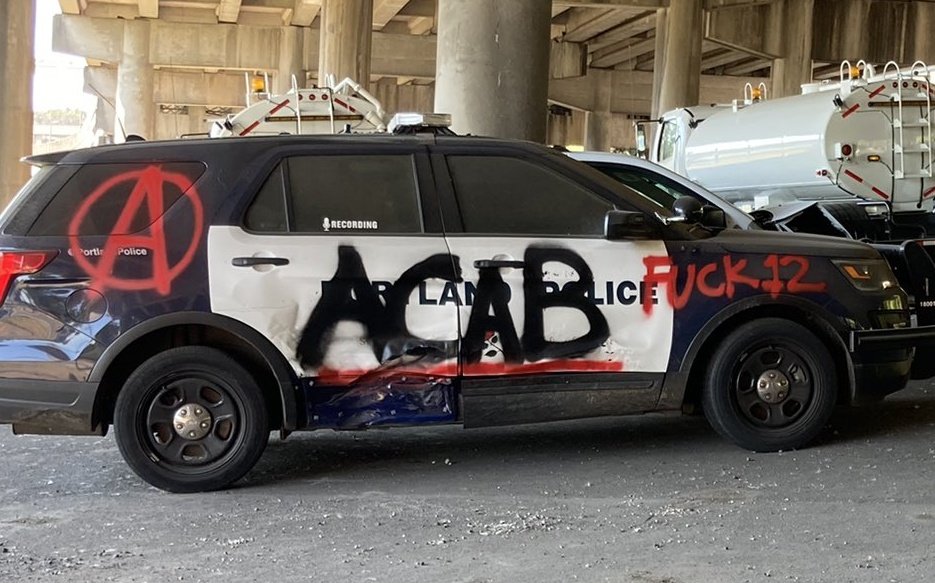 Portland Anarchists Vandalize 12 Police Vehicles